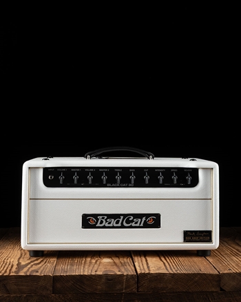 Bad Cat Mod Shop Mark Sampson Black Cat 30 Watt Guitar Head - White Bronco/Gold