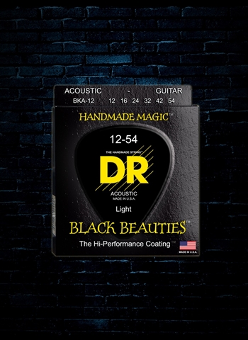 DR BKA-12 - K3 Black Beauties Acoustic Strings - Light (12-54)