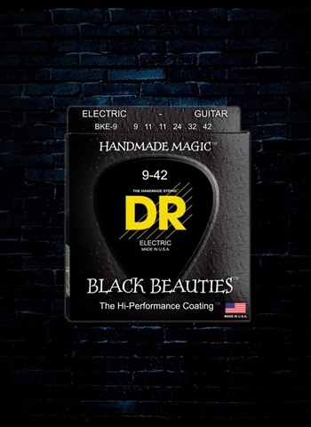 DR BKE-9 - K3 Black Beauties Electric Strings - Light (9-42)