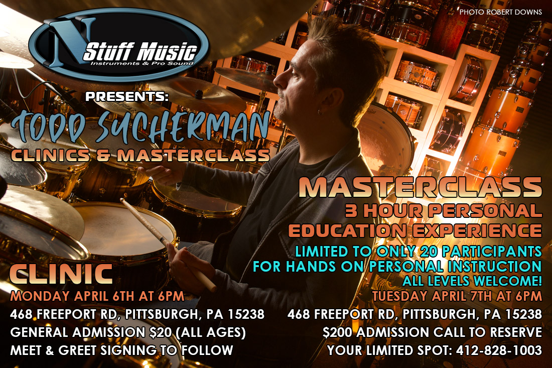 Todd Sucherman Clinic and Meet & Greet | Next Door Cafe at N Stuff Music